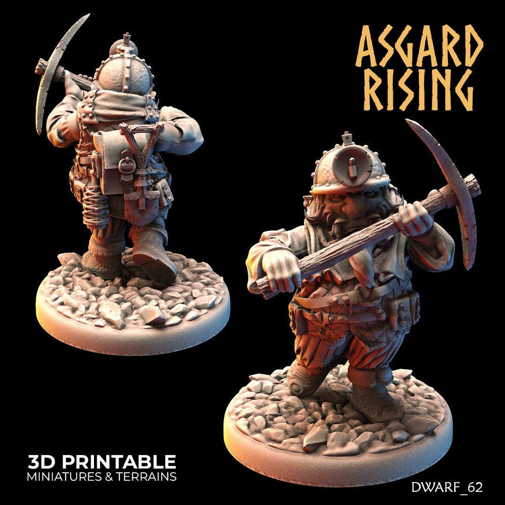 3D Printed Asgard Rising Dwarf Dwarven Miners Set 3 28mm - 32mm (Online Only)