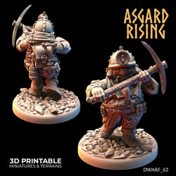 3D Printed Asgard Rising Dwarf Dwarven Miners Set 3 28mm - 32mm (Online Only)