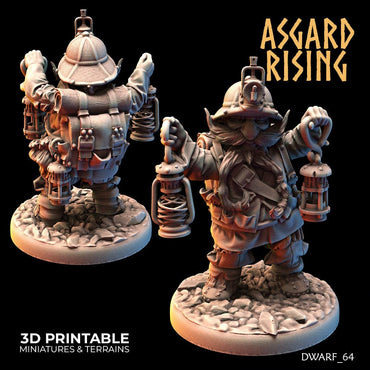 3D Printed Asgard Rising Dwarf Dwarven Miners Set 4 28mm - 32mm (Online Only)