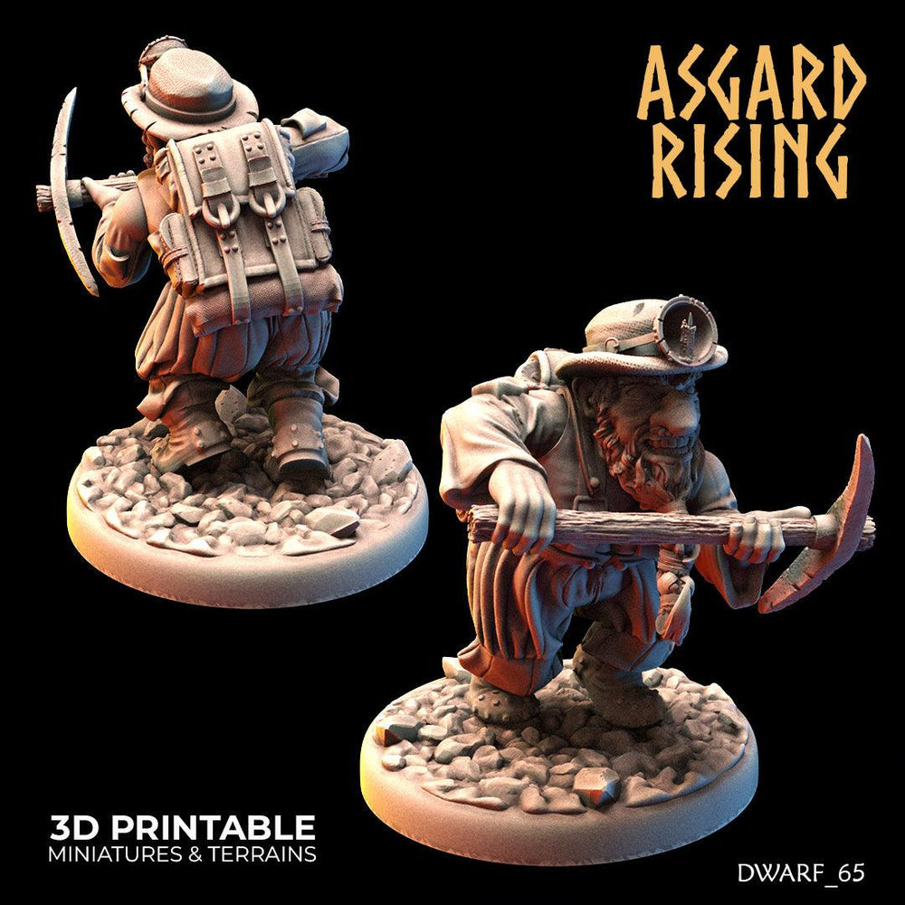 3D Printed Asgard Rising Dwarf Dwarven Miners Set 4 28mm - 32mm (Online Only)