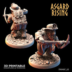 3D Printed Asgard Rising Dwarf Dwarven Miners Set 4 28mm - 32mm (Online Only)