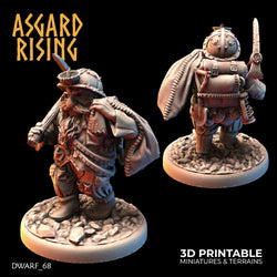3D Printed Asgard Rising Dwarf Dwarven Miners Set 4 28mm - 32mm (Online Only)