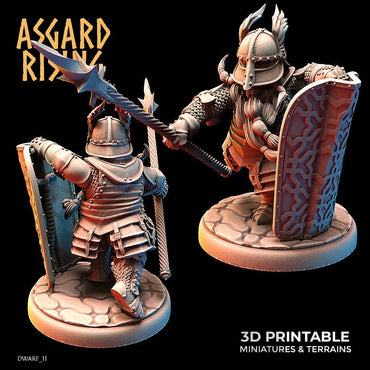 3D Printed Asgard Rising Dwarf Full Plate Shield and Banner Set 28mm - 32mm (Online Only)