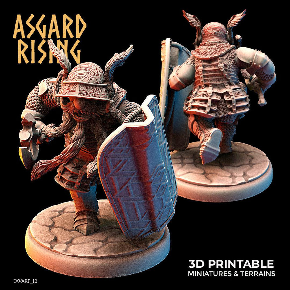 3D Printed Asgard Rising Dwarf Full Plate Shield and Banner Set 28mm - 32mm (Online Only)