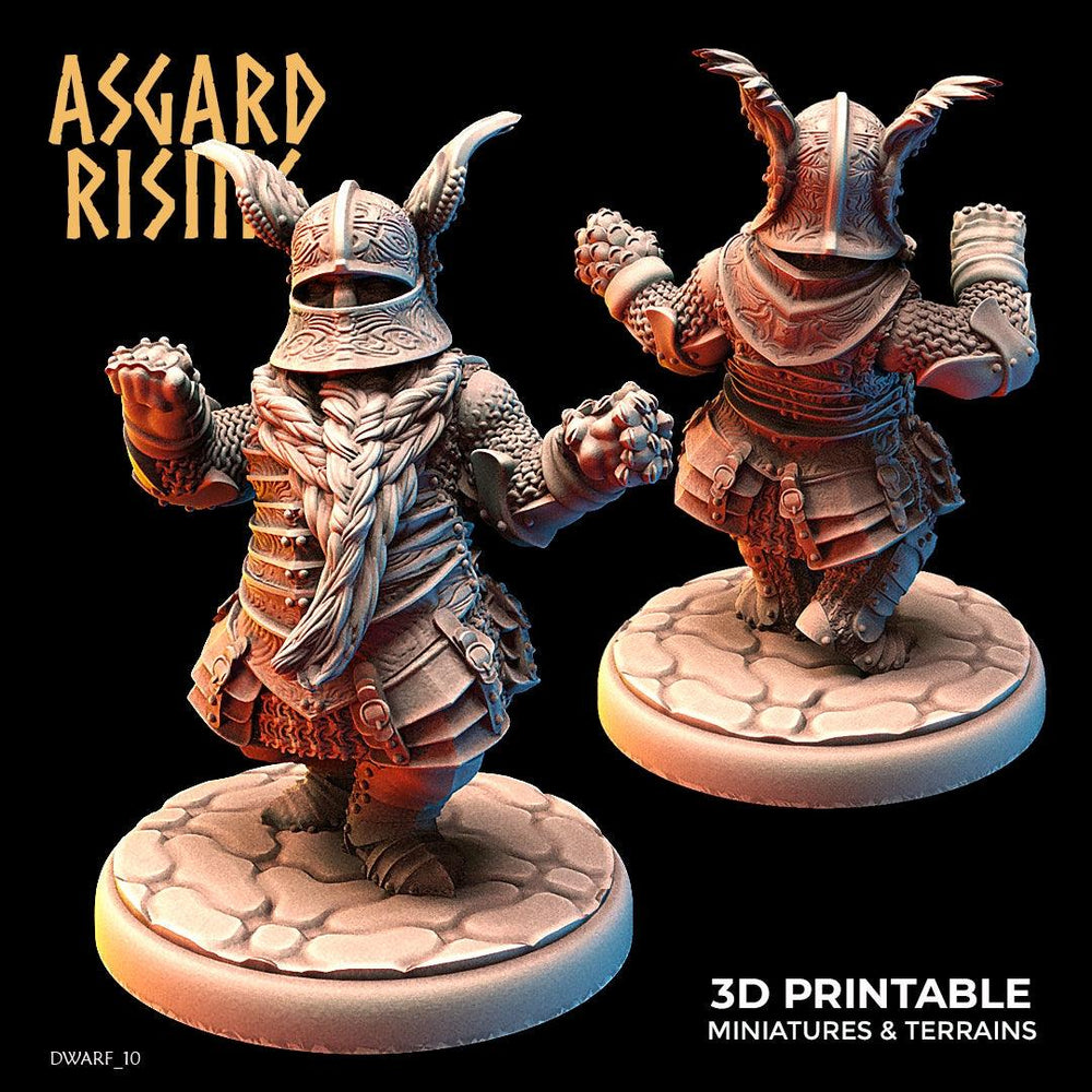 3D Printed Asgard Rising Dwarf Full Plate Warrior Warband Set 28mm - 32mm (Online Only)