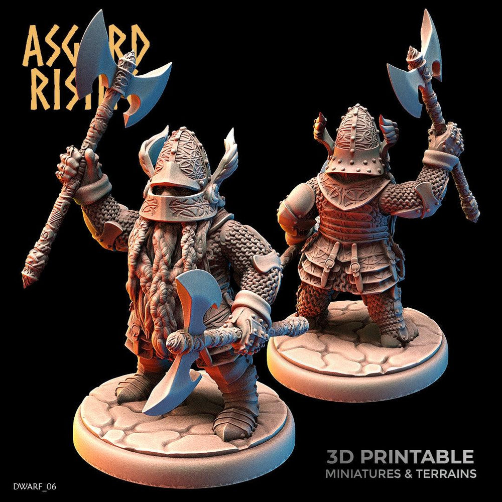 3D Printed Asgard Rising Dwarf Full Plate Warrior Warband Set 28mm - 32mm (Online Only)