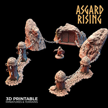 3D Printed Asgard Rising Dwarf Mountain Pass Fortress Entrance 28mm - 32mm (Online Only)