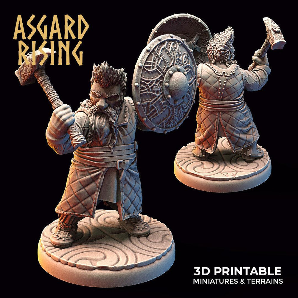 3D Printed Asgard Rising Dwarf Warrior Gambeson Modular Warband Set 28mm - 32mm (Online Only)