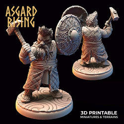 3D Printed Asgard Rising Dwarf Warrior Gambeson Modular Warband Set 28mm - 32mm (Online Only)