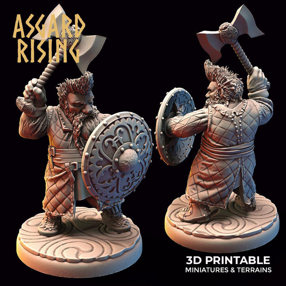3D Printed Asgard Rising Dwarf Warrior Gambeson Modular Warband Set 28mm - 32mm (Online Only)