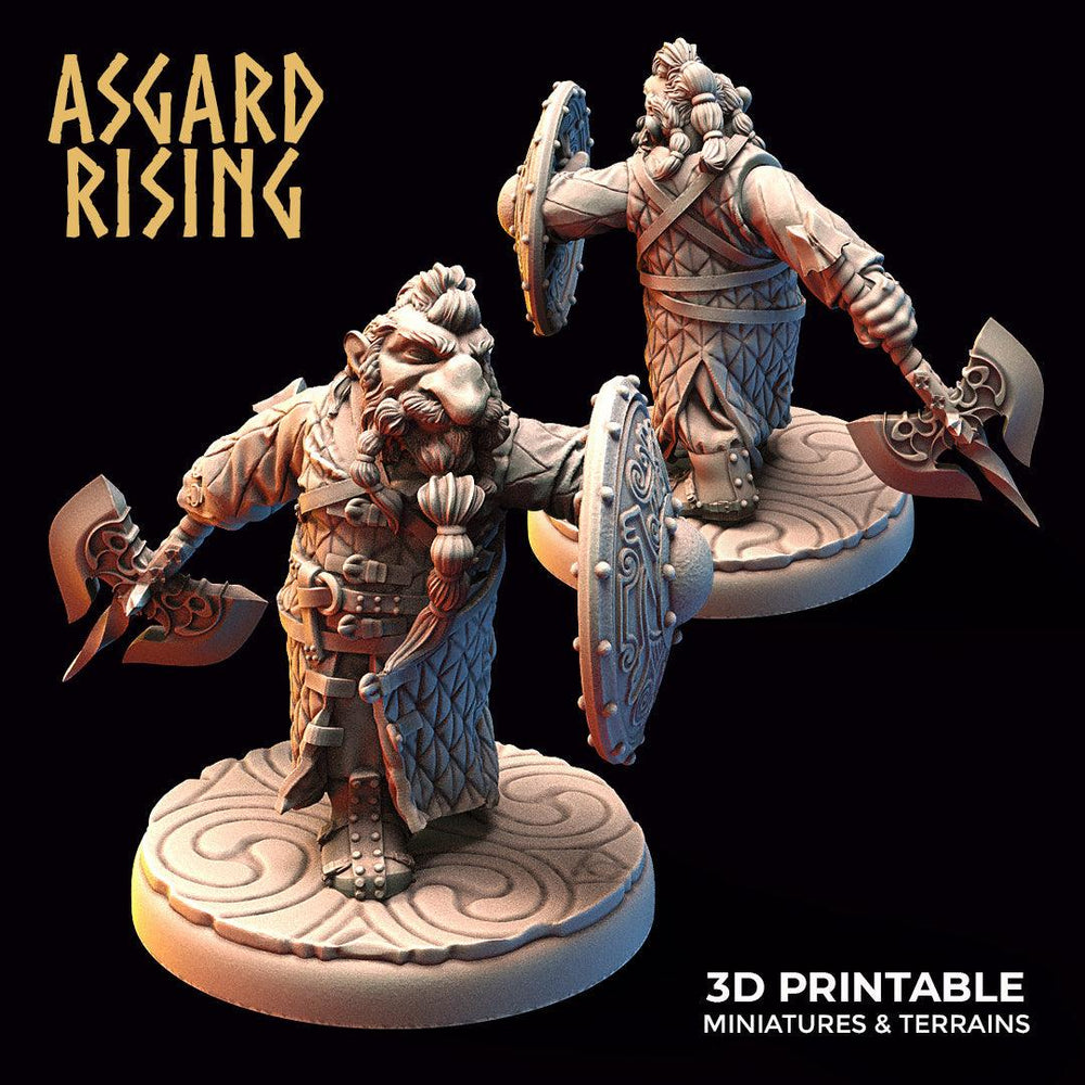 3D Printed Asgard Rising Dwarf Warrior Gambeson Modular Warband Set 28mm - 32mm (Online Only)