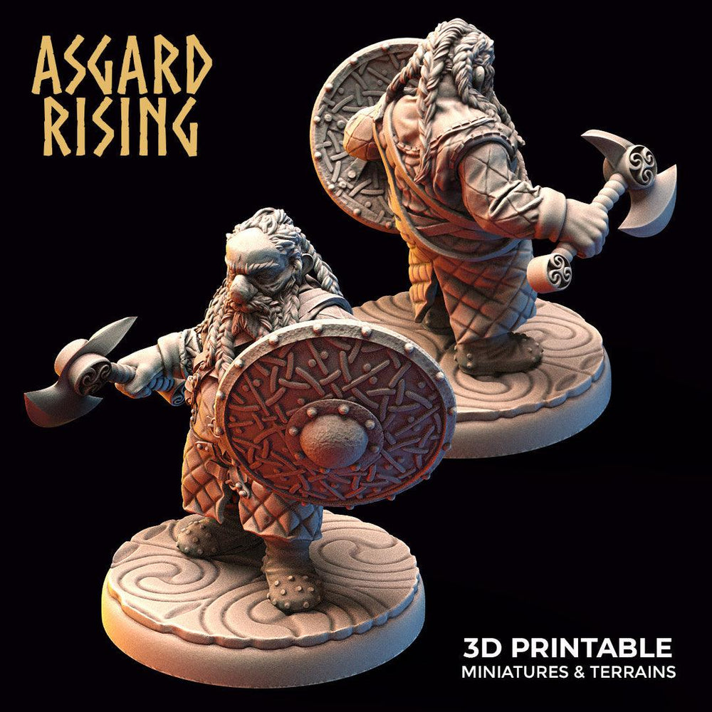 3D Printed Asgard Rising Dwarf Warrior Gambeson Modular Warband Set 28mm - 32mm (Online Only)