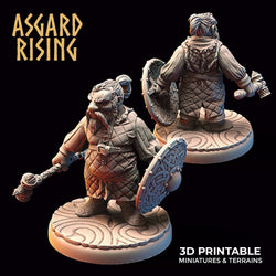 3D Printed Asgard Rising Dwarf Warrior Gambeson Modular Warband Set 28mm - 32mm (Online Only)