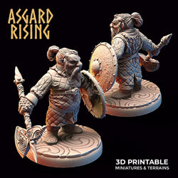 3D Printed Asgard Rising Dwarf Warrior Gambeson Modular Warband Set 28mm - 32mm (Online Only)