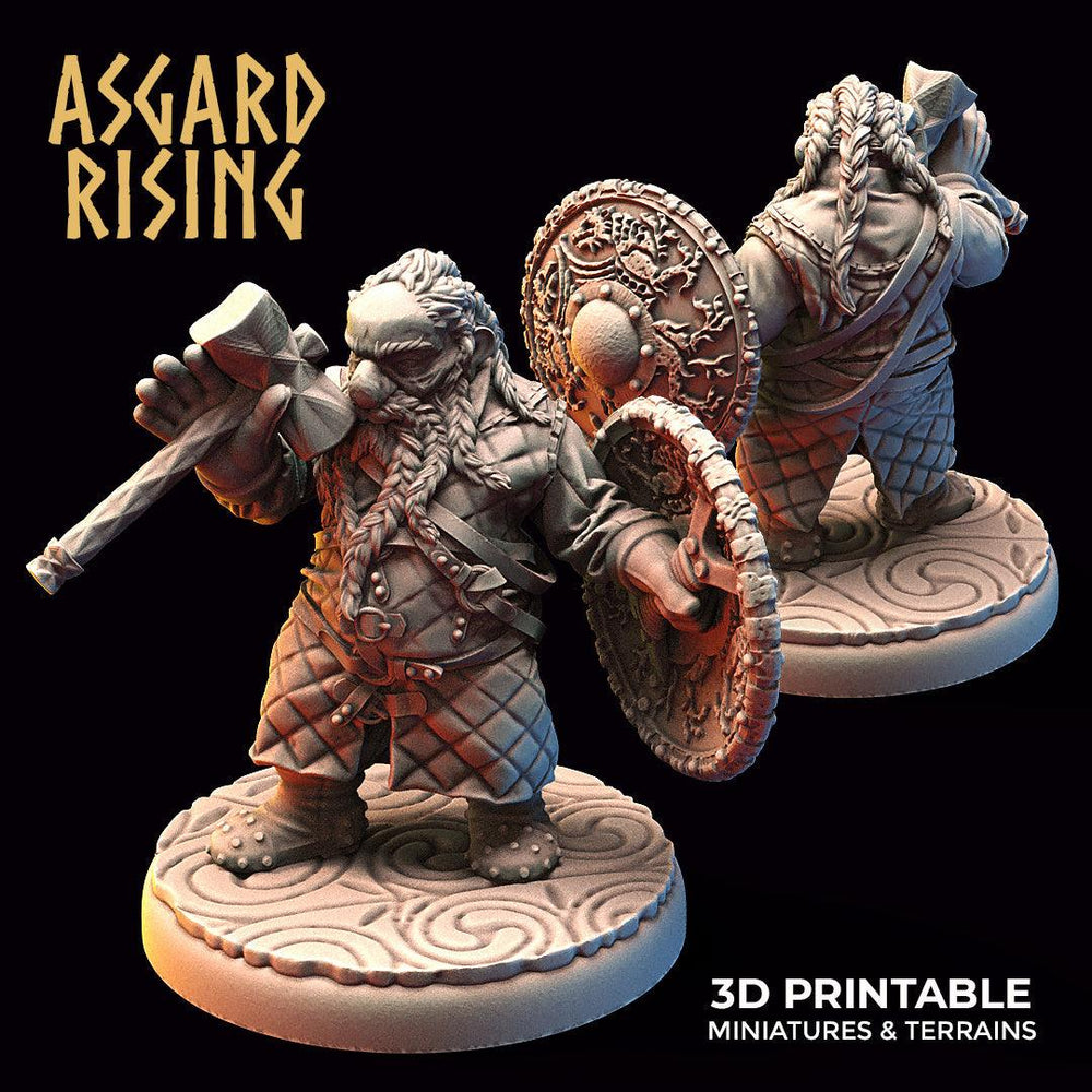 3D Printed Asgard Rising Dwarf Warrior Gambeson Modular Warband Set 28mm - 32mm (Online Only)