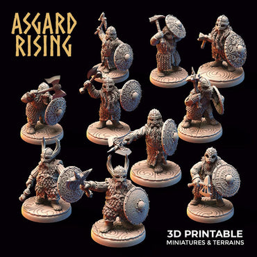 3D Printed Asgard Rising Dwarf Warrior Scale Armor Modular Warband Set 28mm - 32mm (Online Only)