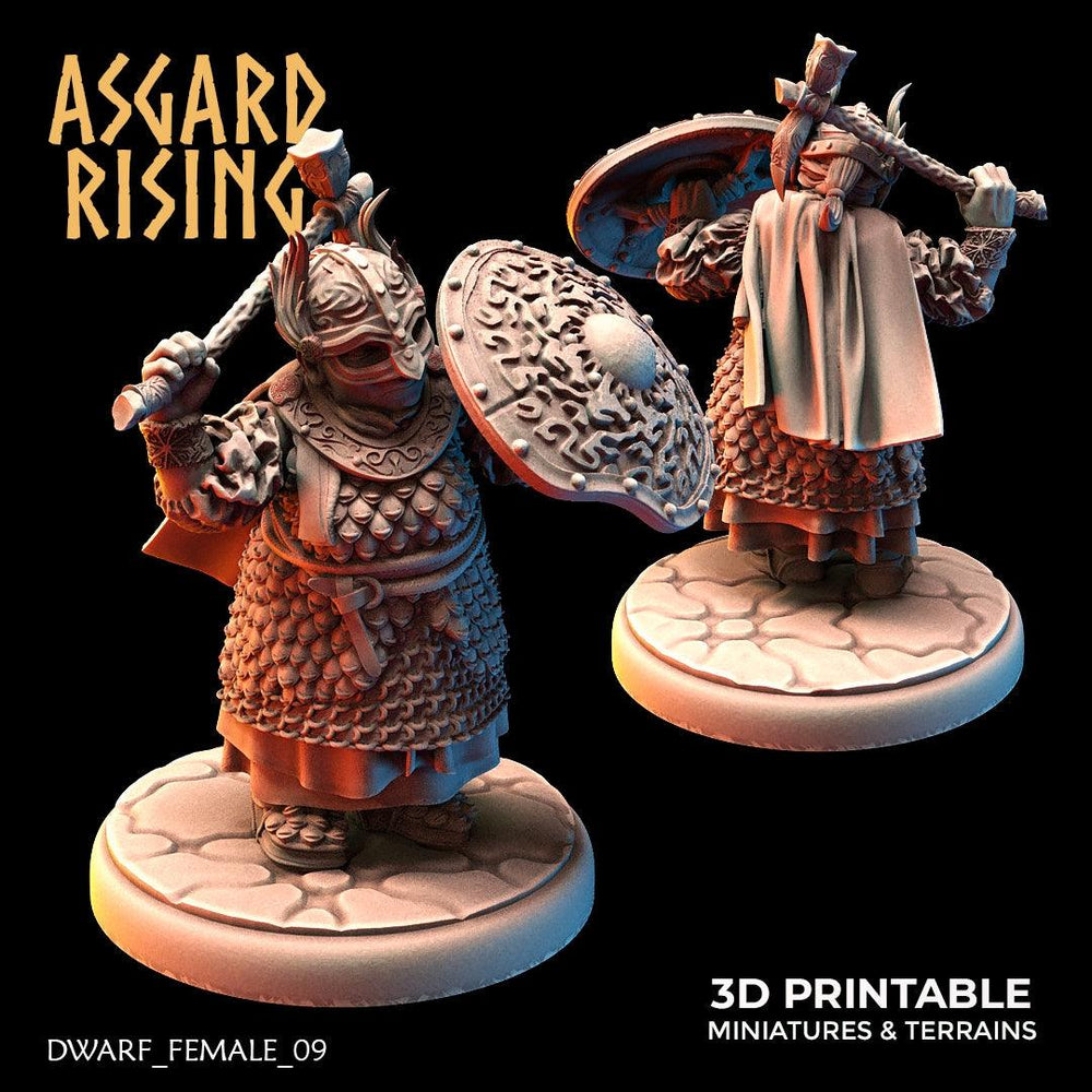 3D Printed Asgard Rising Dwarven Shield-Maidens Set 28mm - 32mm (Online Only)