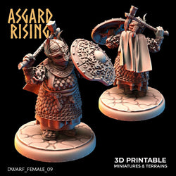 3D Printed Asgard Rising Dwarven Shield-Maidens Set 28mm - 32mm (Online Only)