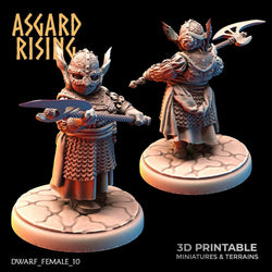3D Printed Asgard Rising Dwarven Shield-Maidens Set 28mm - 32mm (Online Only)