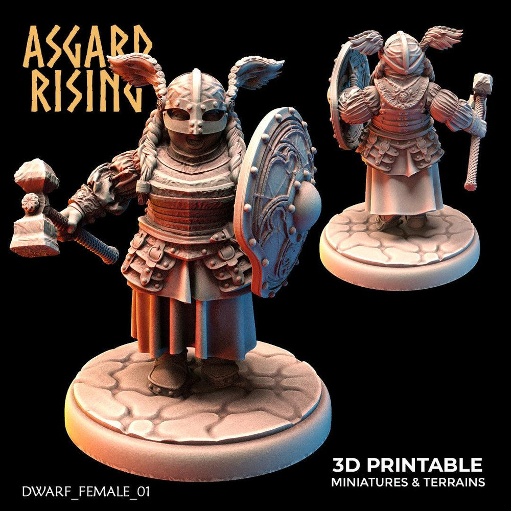 3D Printed Asgard Rising Dwarven Shield-Maidens Set 28mm - 32mm (Online Only)