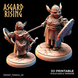 3D Printed Asgard Rising Dwarven Shield-Maidens Set 28mm - 32mm (Online Only)