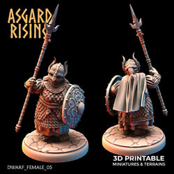 3D Printed Asgard Rising Dwarven Shield-Maidens Set 28mm - 32mm (Online Only)