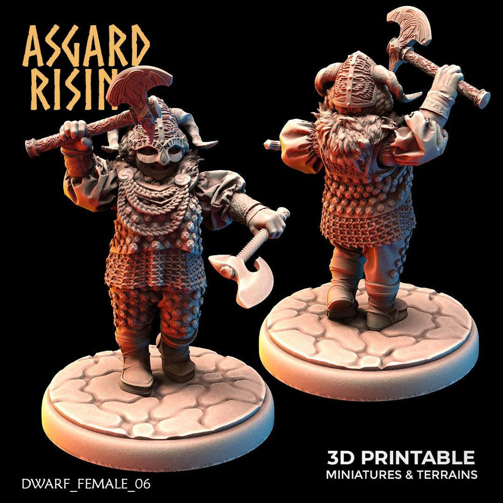 3D Printed Asgard Rising Dwarven Shield-Maidens Set 28mm - 32mm (Online Only)