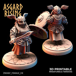 3D Printed Asgard Rising Dwarven Shield-Maidens Set 28mm - 32mm (Online Only)
