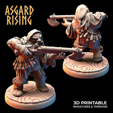 3D Printed Asgard Rising Dwarves Hooded Rangers Ranged Weapons Set 28mm - 32mm (Online Only)