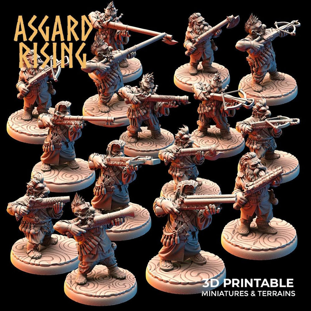 3D Printed Asgard Rising Dwarves Ranged Weapons Set 28mm - 32mm (Online Only)