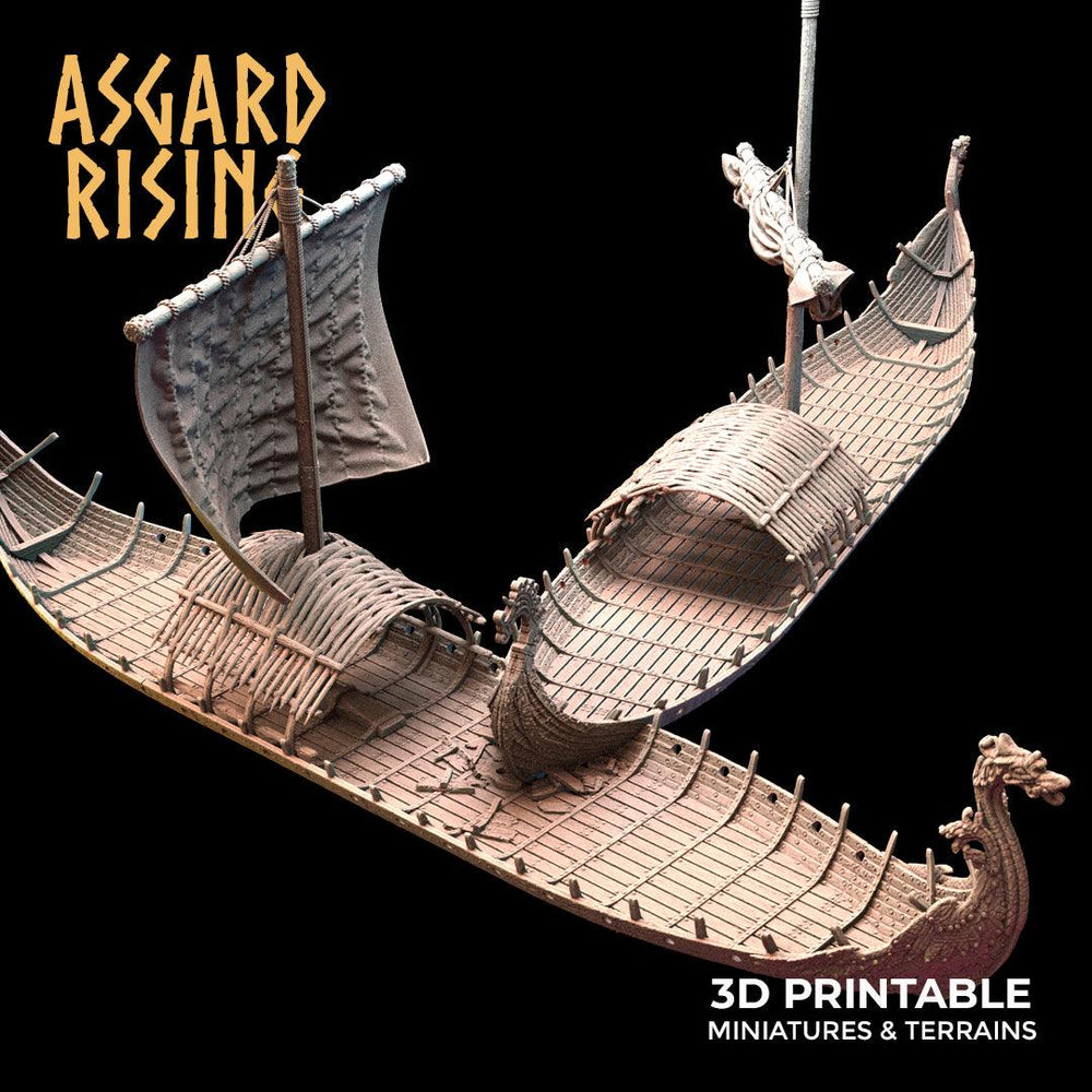 3D Printed Asgard Rising Expedition Drakkars Ship 28 32 mm Wargaming DnD (Online Only)