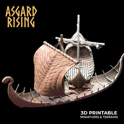 3D Printed Asgard Rising Expedition Drakkars Ship 28 32 mm Wargaming DnD (Online Only)