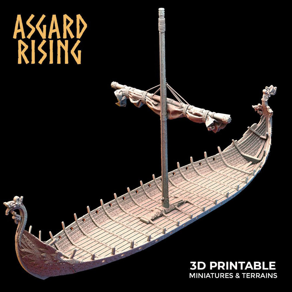 3D Printed Asgard Rising Expedition Drakkars Ship 28 32 mm Wargaming DnD (Online Only)