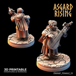 3D Printed Asgard Rising Female Dwarven Townsfolk Modular Set 28mm - 32mm (Online Only)