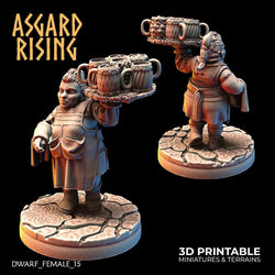 3D Printed Asgard Rising Female Dwarven Townsfolk Modular Set 28mm - 32mm (Online Only)