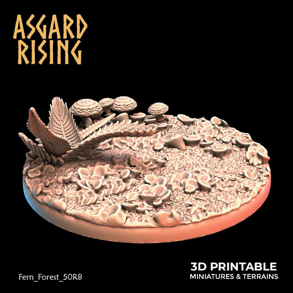 3D Printed Asgard Rising Fern Forest - 50mm Round Base  Wargaming DnD (Online Only)