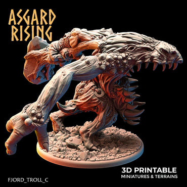 3D Printed Asgard Rising Fjord Troll 28 32 mm Wargaming DnD (Online Only)