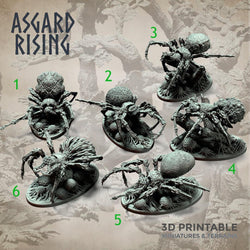 3D Printed Asgard Rising Forest Spiders Set 28mm 32mm Ragnarok D&D (Online Only)