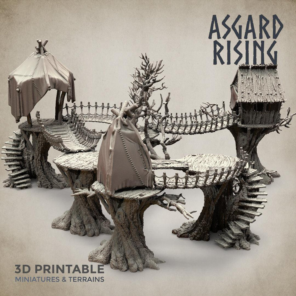 3D Printed Asgard Rising Forest Village Modular Set 32mm Ragnarok D&D (Online Only)