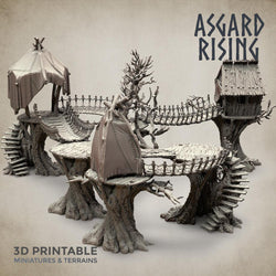 3D Printed Asgard Rising Forest Village Modular Set 32mm Ragnarok D&D (Online Only)