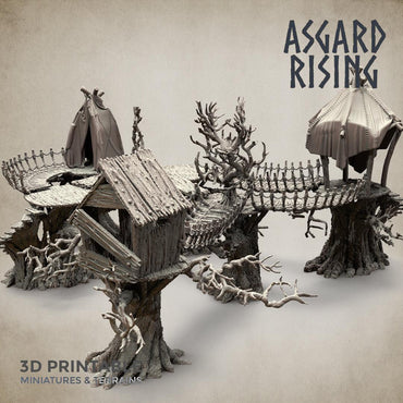 3D Printed Asgard Rising Forest Village Modular Set 32mm Ragnarok D&D (Online Only)