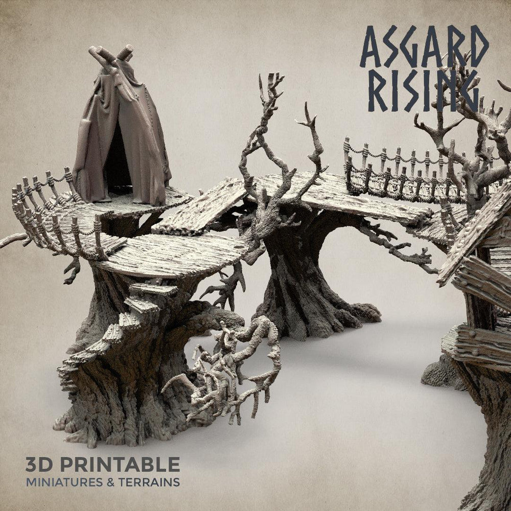 3D Printed Asgard Rising Forest Village Modular Set 32mm Ragnarok D&D (Online Only)