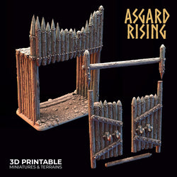 3D Printed Asgard Rising Fortified Village - Large Palisade Set 28mm - 32mm Ragnarok D&D (Online Only)