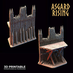 3D Printed Asgard Rising Fortified Village - Large Palisade Set 28mm - 32mm Ragnarok D&D (Online Only)