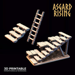 3D Printed Asgard Rising Fortified Village - Large Palisade Set 28mm - 32mm Ragnarok D&D (Online Only)