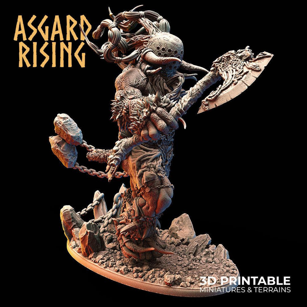 3D Printed Asgard Rising Frost Giant 28mm 32mm D&D (Online Only)