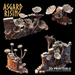 3D Printed Asgard Rising Fungi Ruins 28 32 mm Wargaming DnD (Online Only)