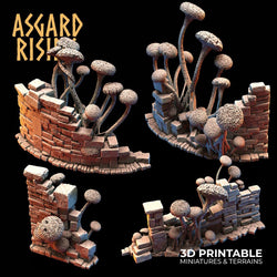 3D Printed Asgard Rising Fungi Ruins 28 32 mm Wargaming DnD (Online Only)