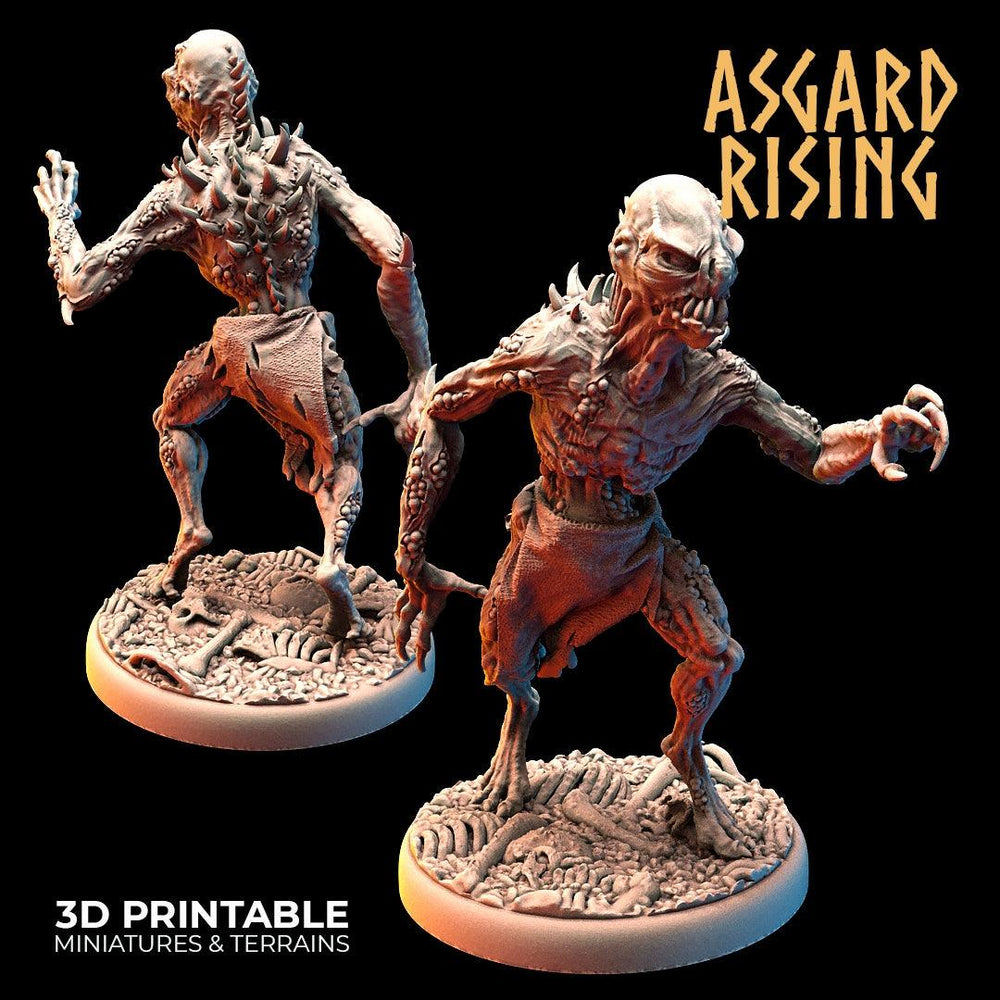 3D Printed Asgard Rising Ghouls Undead Set Round or Square Base 28mm - 32mm (Online Only)