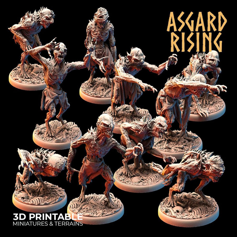 3D Printed Asgard Rising Ghouls Undead Set Round or Square Base 28mm - 32mm (Online Only)